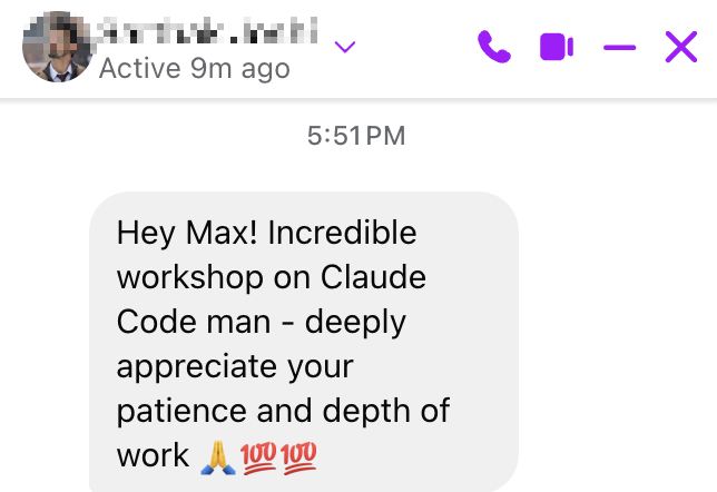 Messenger screenshot from Sarthak.
